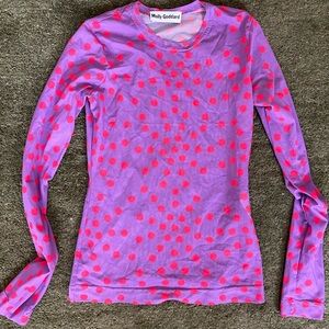 Molly Goddard Purple Top with Pink Polka Dots